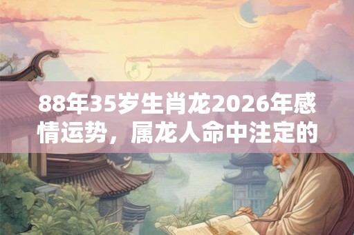 88年35岁生肖龙2026年感情运势,属龙人命中注定的另一半 88年35岁生肖龙2026年感情运势,属龙人命中注定的另一半