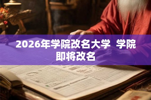 2026年学院改名大学  学院即将改名