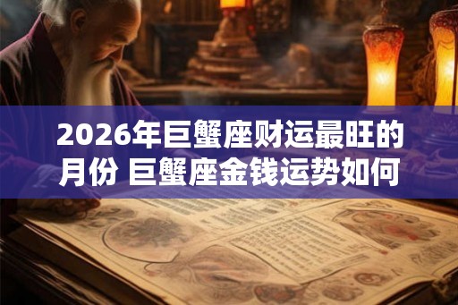 2026年巨蟹座财运最旺的月份 巨蟹座金钱运势如何 2026年巨蟹座财运最旺的月份 巨蟹座金钱运势如何
