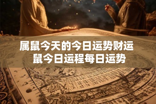 属鼠今天的今日运势财运  鼠今日运程每日运势