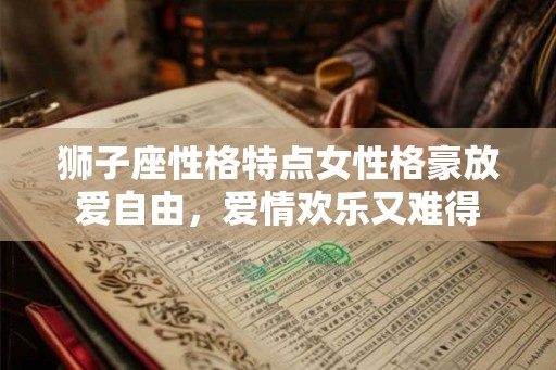 狮子座性格特点女性格豪放爱自由，爱情欢乐又难得