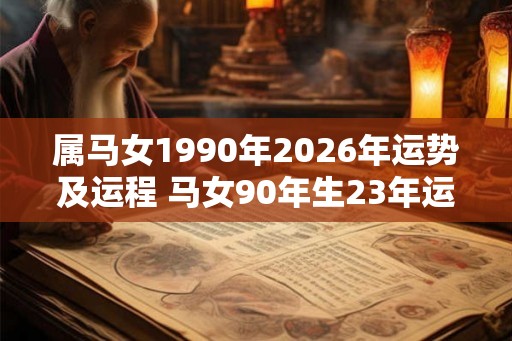 属马女1990年2026年运势及运程 马女90年生23年运势如何