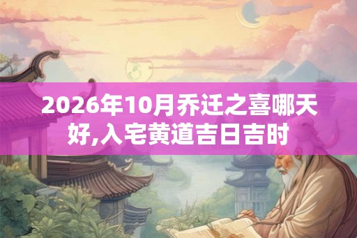 2026年10月乔迁之喜哪天好,入宅黄道吉日吉时