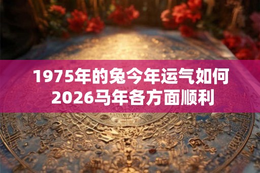 1975年的兔今年运气如何 2026马年各方面顺利