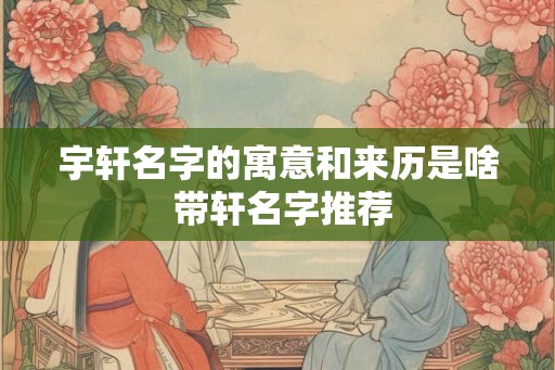 宇轩名字的寓意和来历是啥 带轩名字推荐