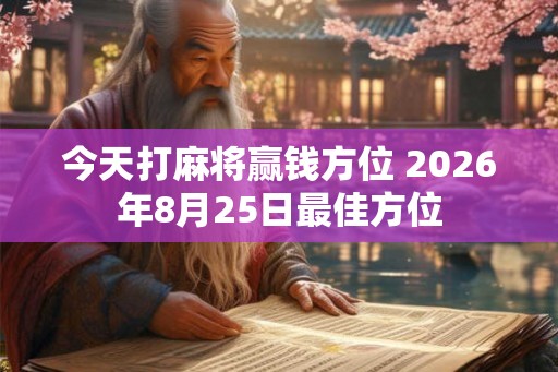今天打麻将赢钱方位 2026年8月25日最佳方位