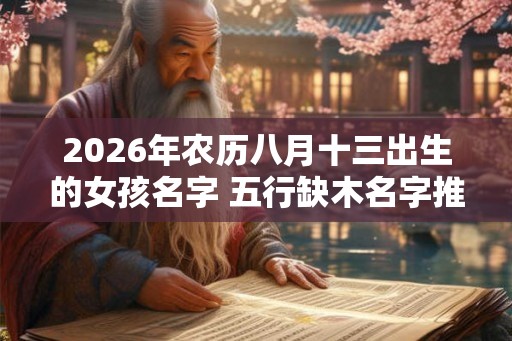 2026年农历八月十三出生的女孩名字 五行缺木名字推荐