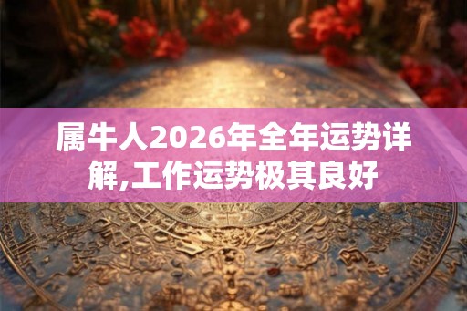 属牛人2026年全年运势详解,工作运势极其良好 属牛人2026年全年运势详解,工作运势极其良好