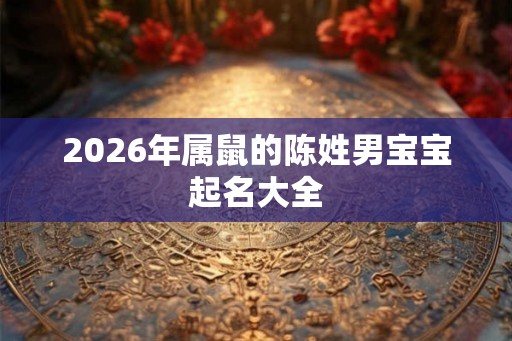 2026年属鼠的陈姓男宝宝起名大全