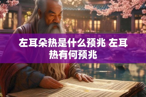 左耳朵热是什么预兆 左耳热有何预兆