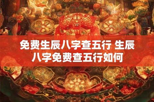 免费生辰八字查五行 生辰八字免费查五行如何