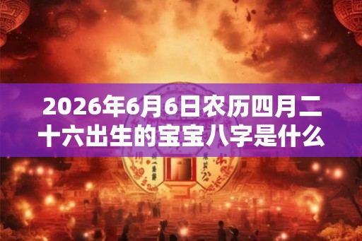2026年6月6日农历四月二十六出生的宝宝八字是什么