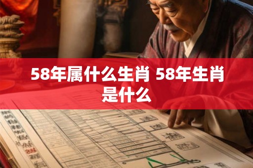 58年属什么生肖 58年生肖是什么