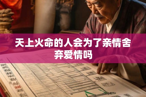 天上火命的人会为了亲情舍弃爱情吗