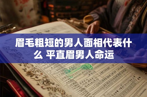 眉毛粗短的男人面相代表什么 平直眉男人命运