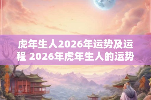 虎年生人2026年运势及运程 2026年虎年生人的运势如何