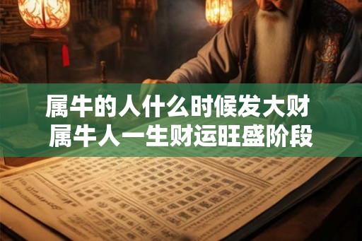 属牛的人什么时候发大财 属牛人一生财运旺盛阶段 属牛的人什么时候发大财 属牛人一生财运旺盛阶段