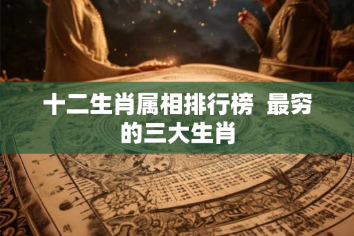十二生肖属相排行榜  最穷的三大生肖