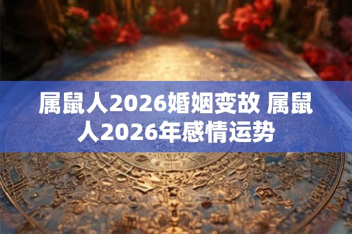 属鼠人2026婚姻变故 属鼠人2026年感情运势
