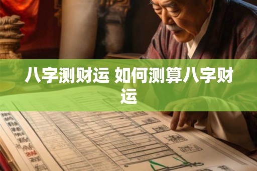 八字测财运 如何测算八字财运