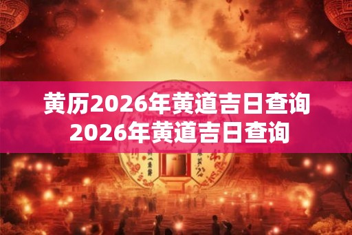 黄历2026年黄道吉日查询 2026年黄道吉日查询