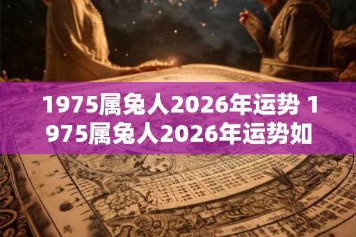 1975属兔人2026年运势 1975属兔人2026年运势如何