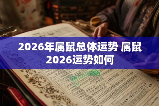 2026年属鼠总体运势 属鼠2026运势如何