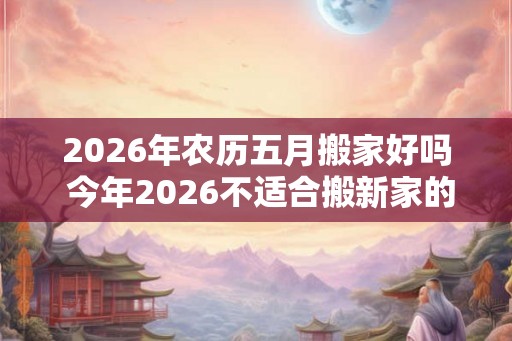 2026年农历五月搬家好吗 今年2026不适合搬新家的生肖