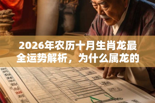 2026年农历十月生肖龙最全运势解析，为什么属龙的不能戴玉？