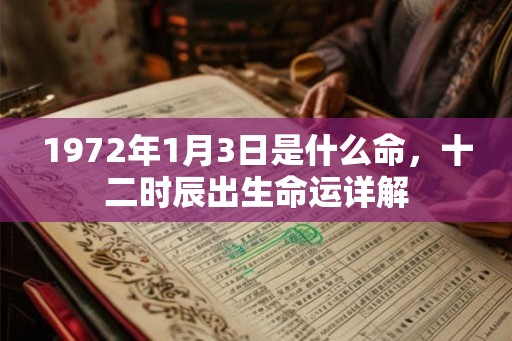 1972年1月3日是什么命，十二时辰出生命运详解