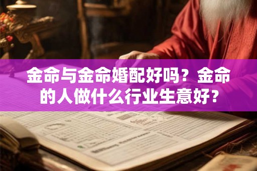 金命与金命婚配好吗？金命的人做什么行业生意好？