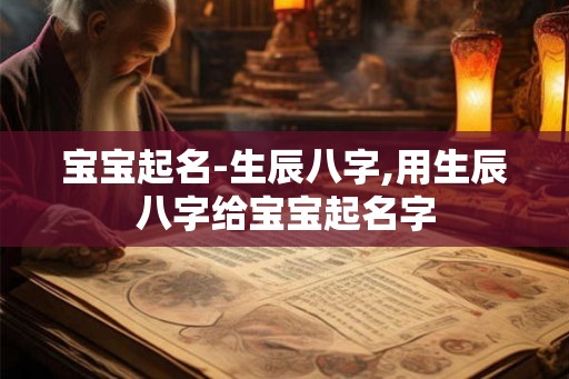 宝宝起名-生辰八字,用生辰八字给宝宝起名字