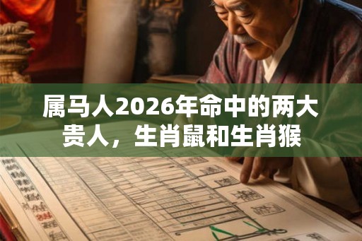 属马人2026年命中的两大贵人，生肖鼠和生肖猴