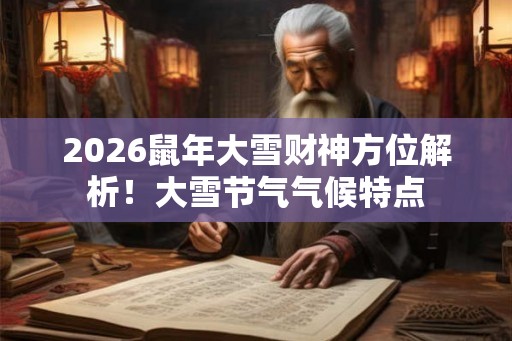 2026鼠年大雪财神方位解析!大雪节气气候特点 2026鼠年大雪财神方位解析!大雪节气气候特点