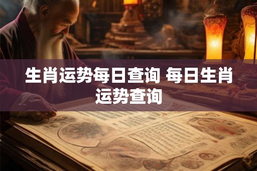 生肖运势每日查询 每日生肖运势查询