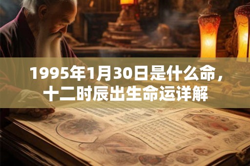 1995年1月30日是什么命，十二时辰出生命运详解