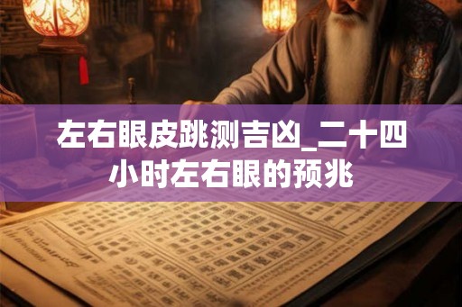 左右眼皮跳测吉凶_二十四小时左右眼的预兆