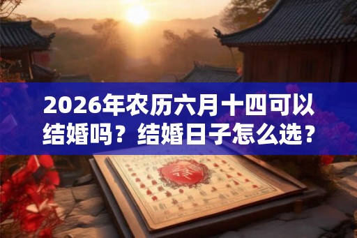 2026年农历六月十四可以结婚吗？结婚日子怎么选？