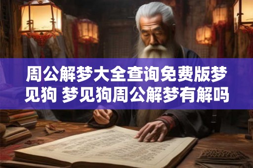 周公解梦大全查询免费版梦见狗 梦见狗周公解梦有解吗