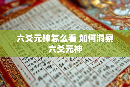 六爻元神怎么看 如何洞察六爻元神