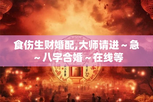 食伤生财婚配,大师请进～急～八字合婚～在线等