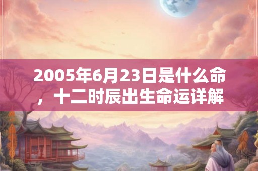 2005年6月23日是什么命，十二时辰出生命运详解