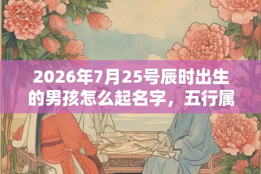 2026年7月25号辰时出生的男孩怎么起名字，五行属什么