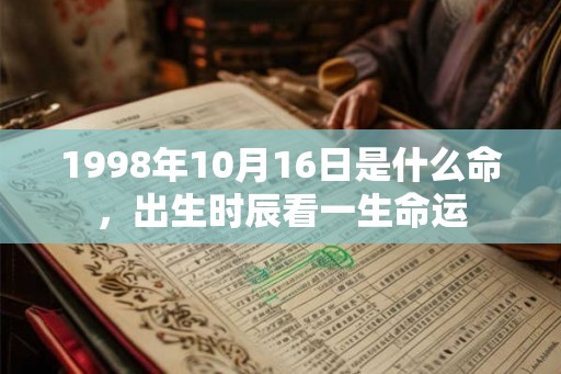 1998年10月16日是什么命，出生时辰看一生命运