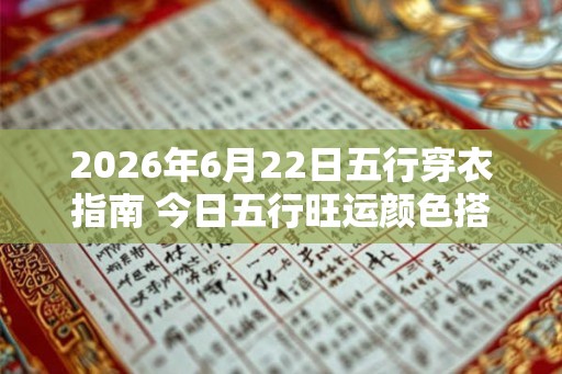 2026年6月22日五行穿衣指南 今日五行旺运颜色搭配