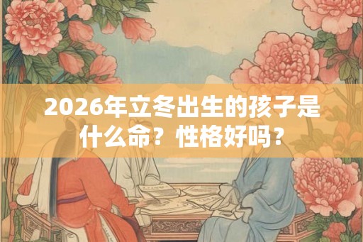 2026年立冬出生的孩子是什么命?性格好吗? 2026年立冬出生的孩子是什么命?性格好吗?