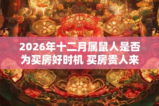 2026年十二月属鼠人是否为买房好时机 买房贵人来相助
