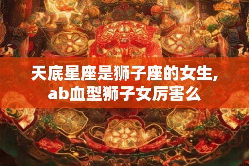 天底星座是狮子座的女生,ab血型狮子女厉害么