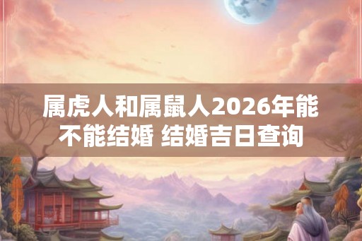 属虎人和属鼠人2026年能不能结婚 结婚吉日查询