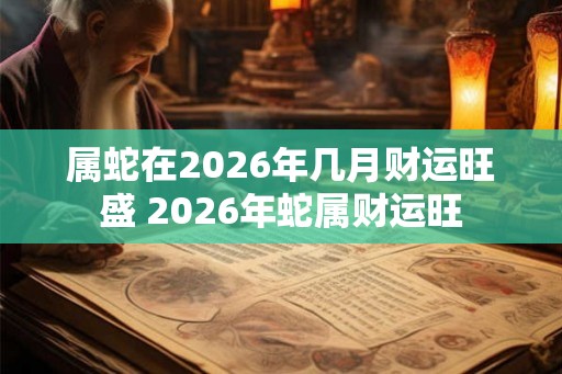 属蛇在2026年几月财运旺盛 2026年蛇属财运旺